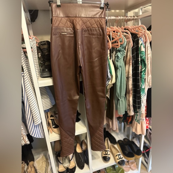 Beautiful Vegan Leather brown leggings. - Picture 3 of 4